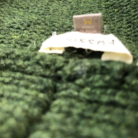Vintage Fossil Women Sz M Wool Blend Bulky Long Sleeve Large Button Green Collar - Picture 7 of 12